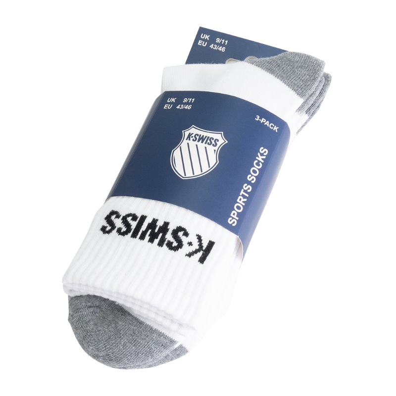Chaussettes K-Swiss Crew Blanc x3