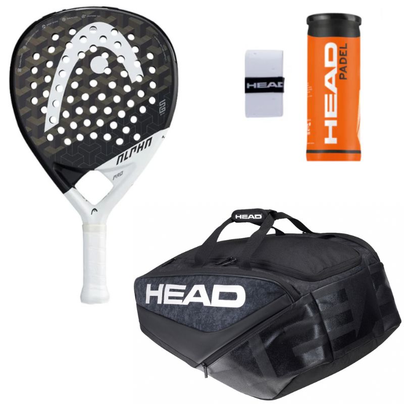 Pack Homme d'une raquette Head Alpha Pro & un sac de padel Head Monstercombi