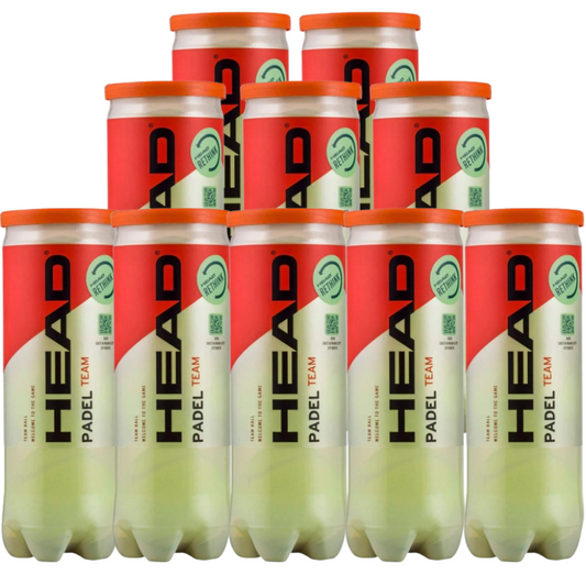 Pack de 10 tubes de balles Head Padel Team