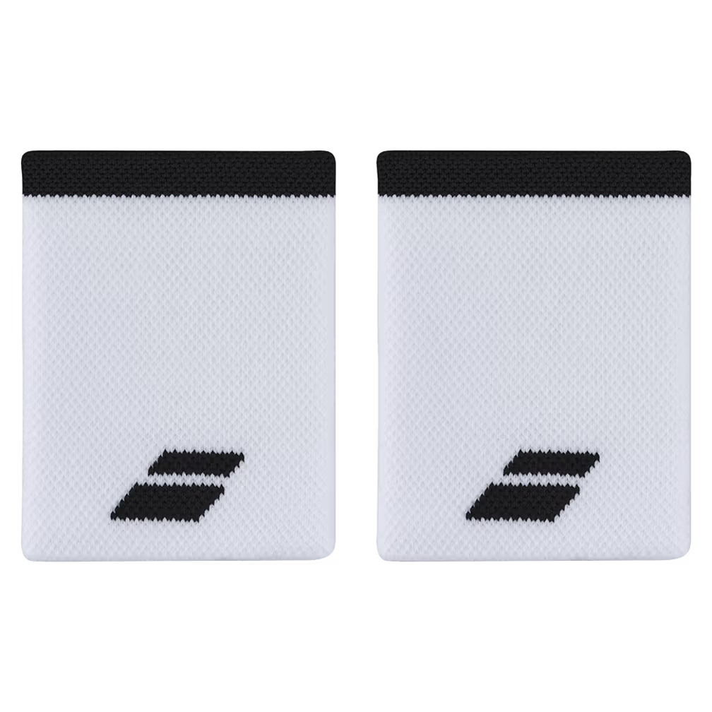 Poignets Éponge Babolat Logo Jumbo Blanc/Noir x2