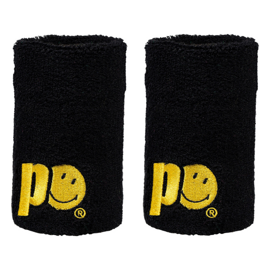 Poignets Éponge Prince X Smiley Large Noir x2