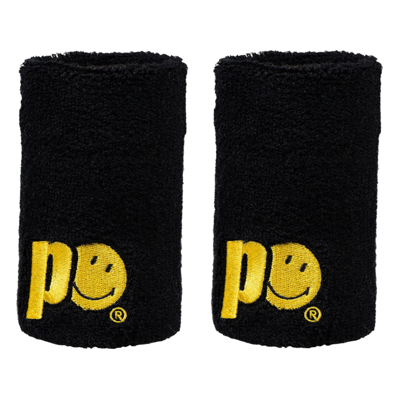 Poignets Éponge Prince X Smiley Large Noir x2