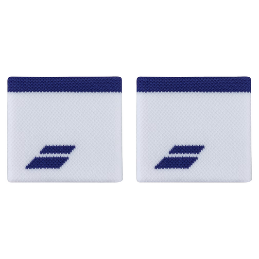 Poignets Éponge Babolat Logo Blanc/Bleu x2