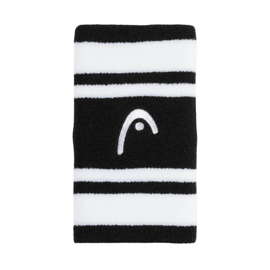 Poignets Éponge Head 5" Striped Noir/Blanc x2