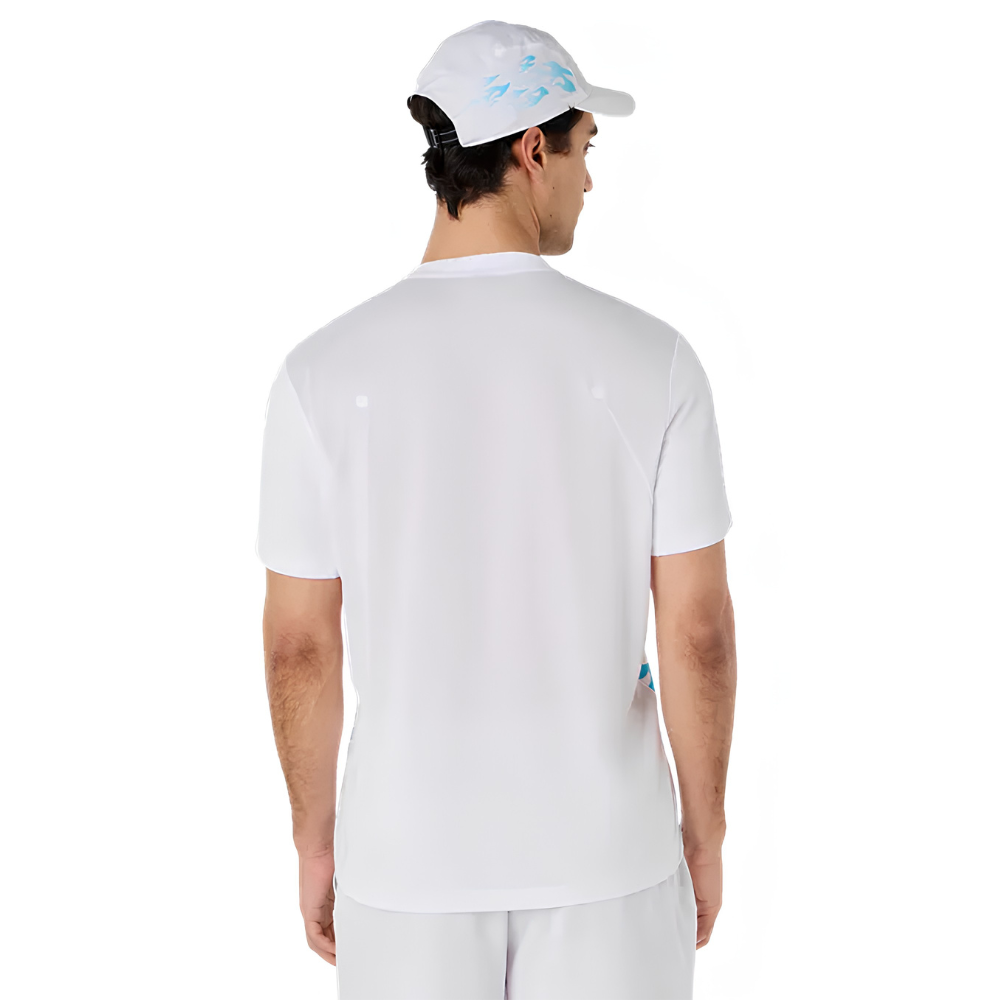 T-shirt Asics Padel Printed Blanc/Bleu - Esprit Padel Shop