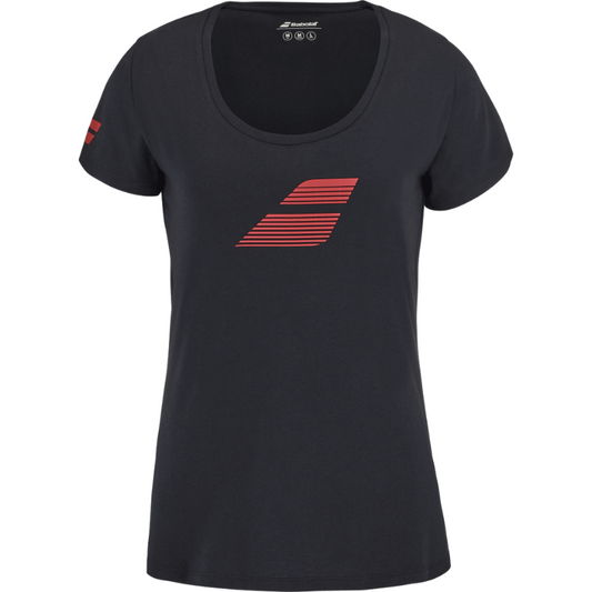 T-shirt Babolat Exercise Flag Tee Noir Femme