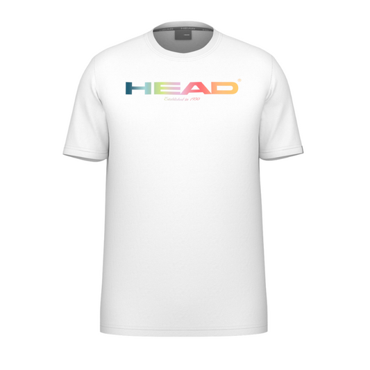 T-shirt Head Rainbow Blanc