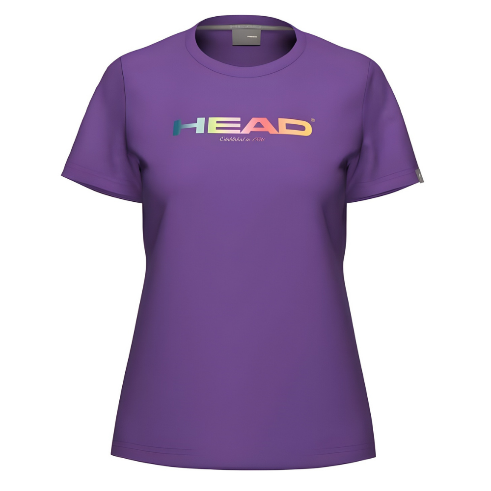 T-shirt Head Rainbow Violet Femme