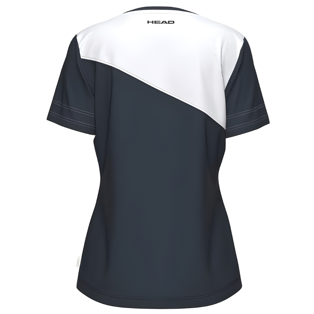 T-shirt Head Tie-Break Blanc/Bleu Marine Femme