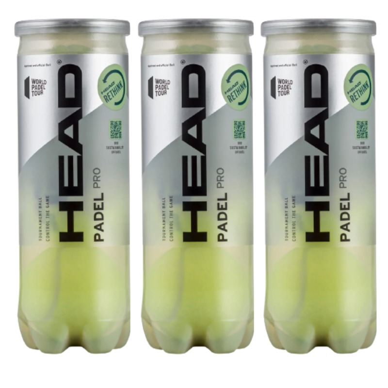 Tripack de 3 balles de padel Head Padel Pro