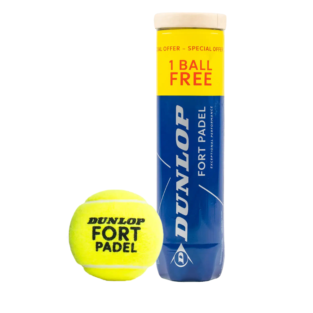 Tube de 4 balles (3+1 offerte) Dunlop Fort Padel - Esprit Padel Shop