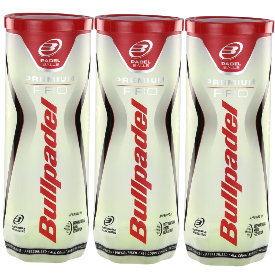 Tripack de 3 balles de padel Bullpadel Premium Pro