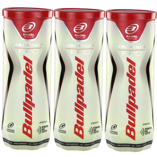 Tripack de 3 balles de padel Bullpadel Premium Pro