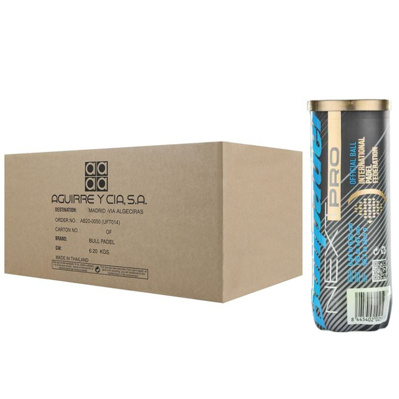 Carton de 24 tubes de 3 balles Bullpadel Next Pro