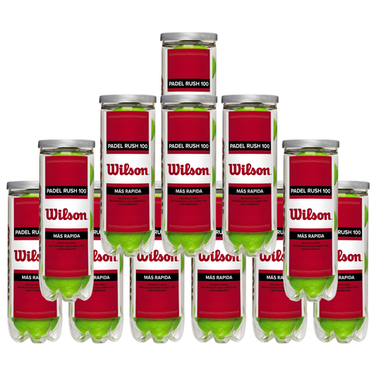 Pack de 12 tubes de balles Wilson Padel Rush 100
