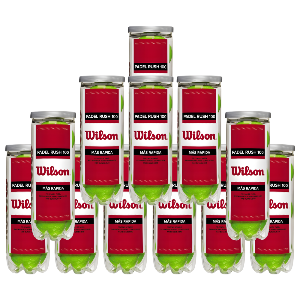 Pack de 12 tubes de balles Wilson Padel Rush 100