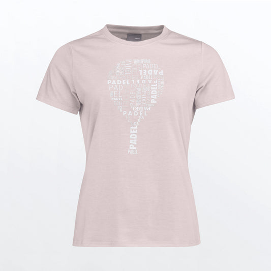 T-shirt Head Padel Typo Rose Femme