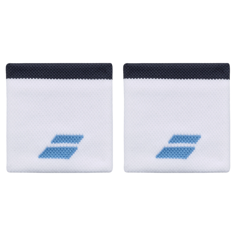 Poignets Éponge Babolat Logo Blanc/Bleu Clair x2