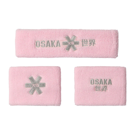 Poignets éponge et bandeau éponge Osaka Set 2.0 Rose