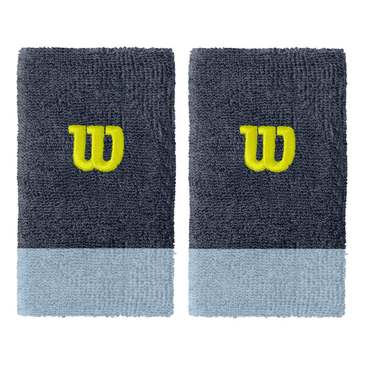 Poignet Éponge Wilson Noir Bleu x2