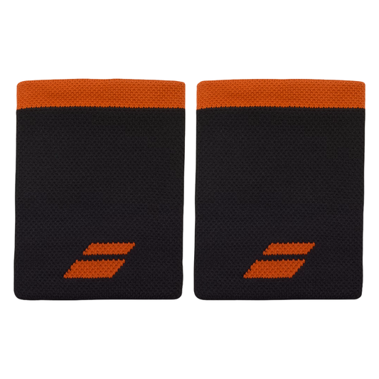 Poignets Éponge Babolat Logo Jumbo Noir/Orange x2