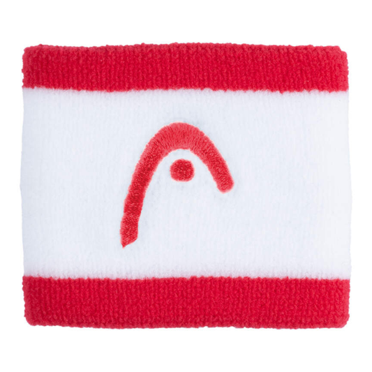 Poignets Éponge Head 2.5" Striped Blanc/Rouge x2