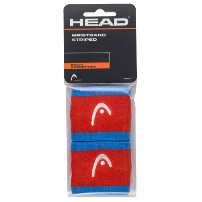 Poignets Éponge Head 2.5" Striped Rouge/Bleu x2