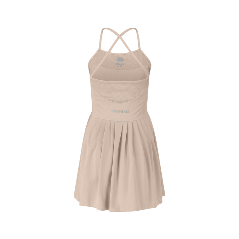 Robe Osaka Pleated Tech Beige Femme