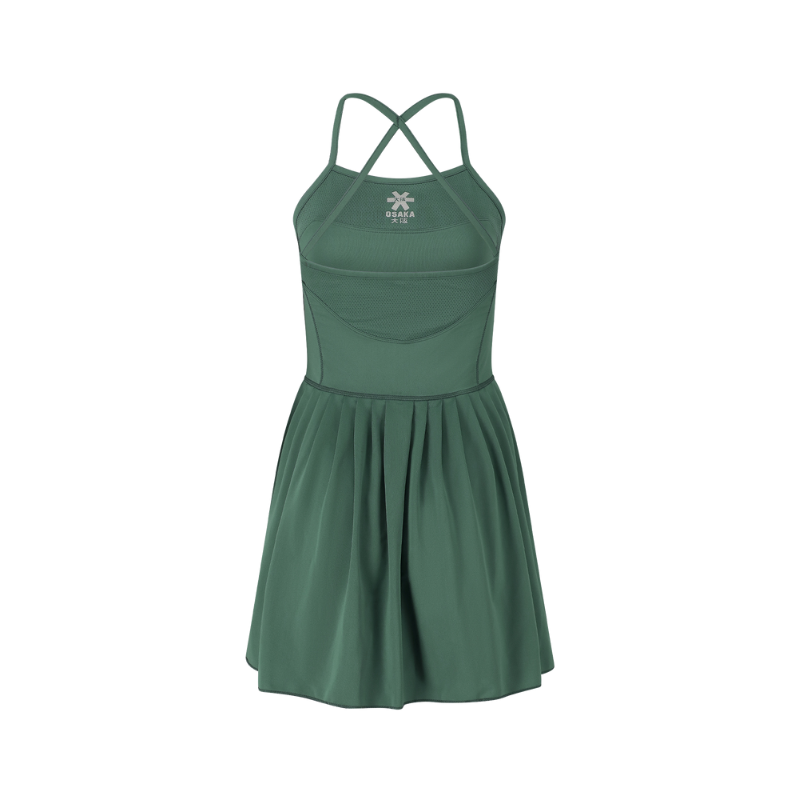 Robe Osaka Pleated Tech Vert Femme