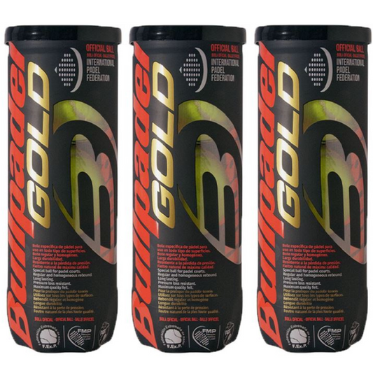 Tripack de 3 balles de padel Bullpadel Gold