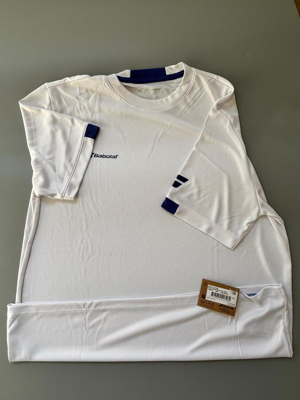T-shirt Babolat Play Crew Neck Tee Blanc - XXL