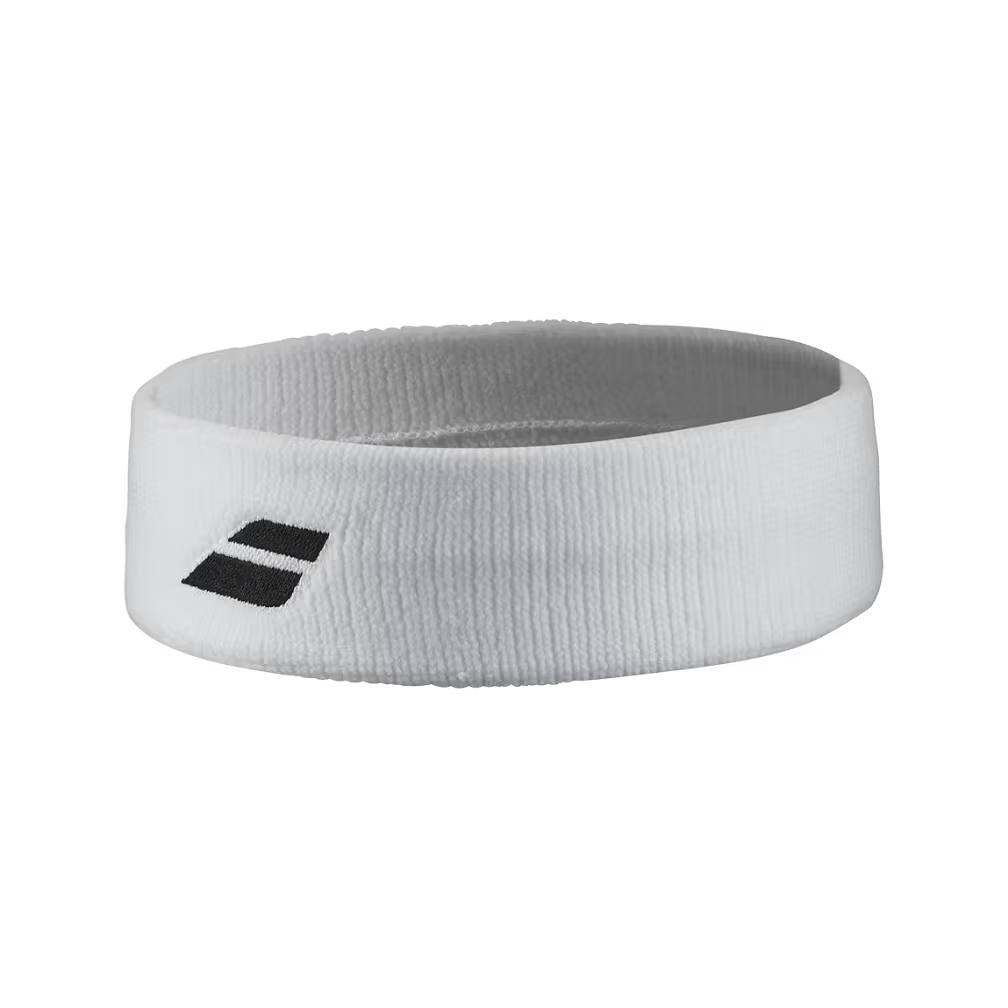 Bandeau éponge Babolat Logo Headband Blanc