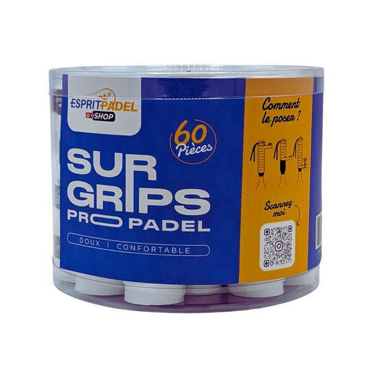 Boite de 60 surgrips Esprit Padel Shop Pro Blanc