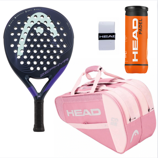 Pack Femme d'une Raquette Head Zephyr & un Sac Head Core Padel Combi rose