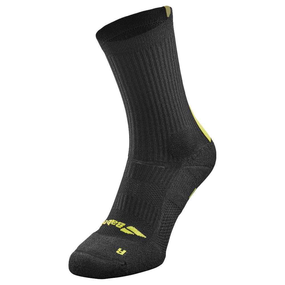 Chaussettes Babolat Perf Lite Socks Noir/Jaune - Esprit Padel Shop
