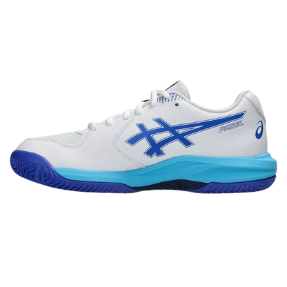 Chaussures de padel Junior Asics Gel-Dedicate 9 Padel GS Blanc/Bleu - Esprit Padel Shop