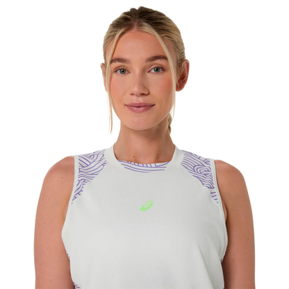 Débardeur Asics Padel Court All Over Print Tank Beige Femme