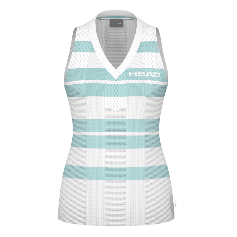 Débardeur Head Performance Tank Top Blanc/Bleu Femme
