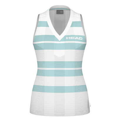 Débardeur Head Performance Tank Top Blanc/Bleu Femme