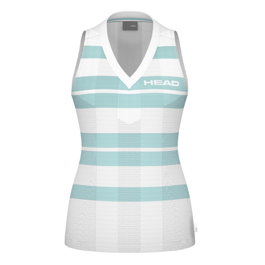 Débardeur Head Performance Tank Top Blanc/Bleu Femme