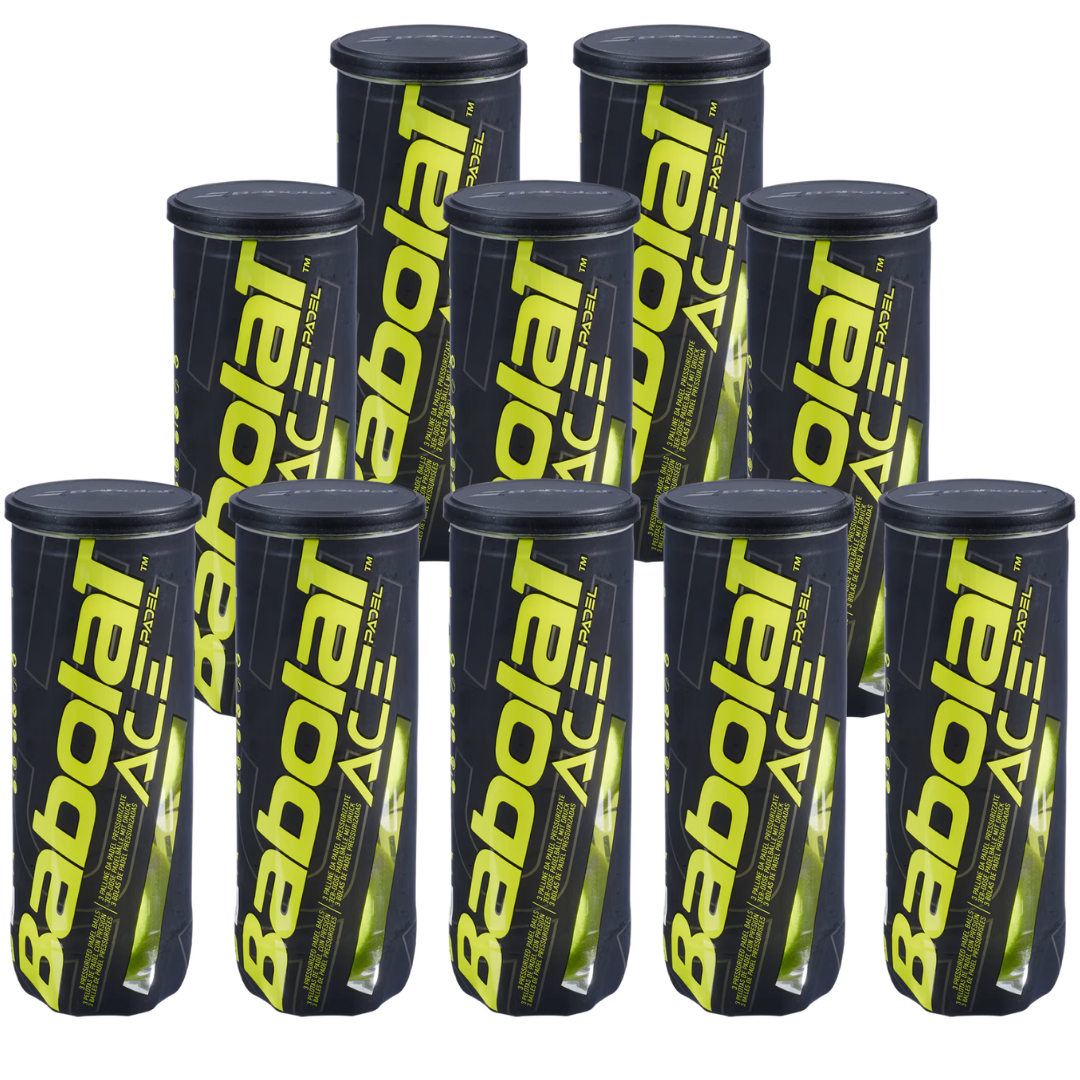 Pack de 10 tubes de balles de padel Babolat Ace