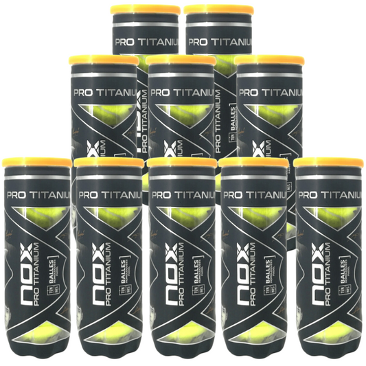 Pack de 10 tubes de balles Nox Titanium Pro x3 balles