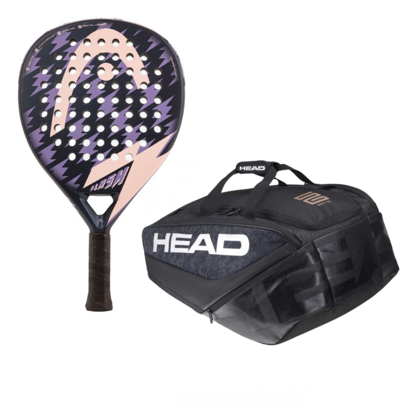 Pack Femme d'une Raquette Head Flash Noir/Rose & un Sac Head Padel MonsterCombi