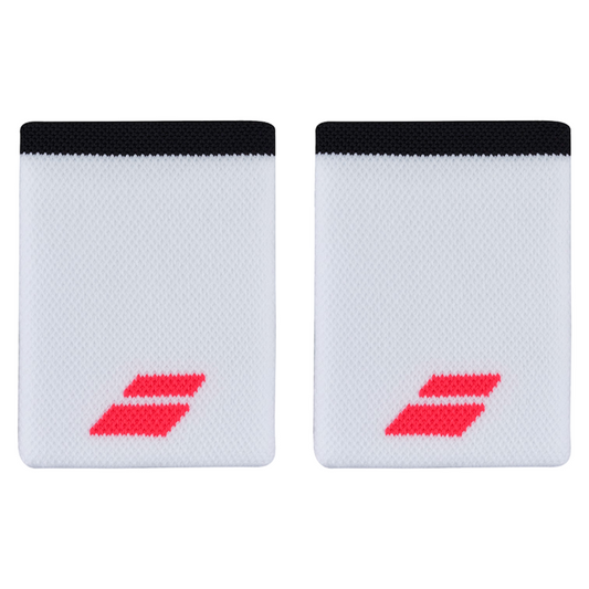 Poignets Éponge Babolat Logo Jumbo Blanc/Rose x2