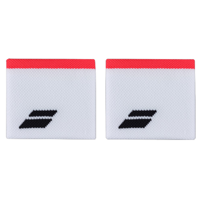 Poignets Éponge Babolat Logo Court Blanc/Rose x2