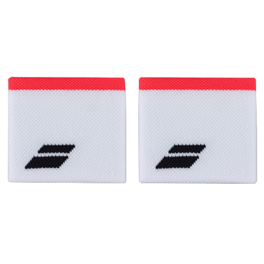 Poignets Éponge Babolat Logo Court Blanc/Rose x2
