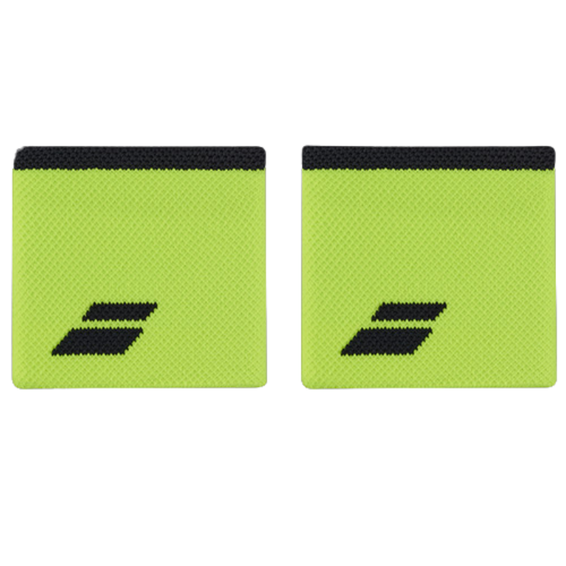 Poignets Éponge Babolat Logo Court Jaune/Noir x2