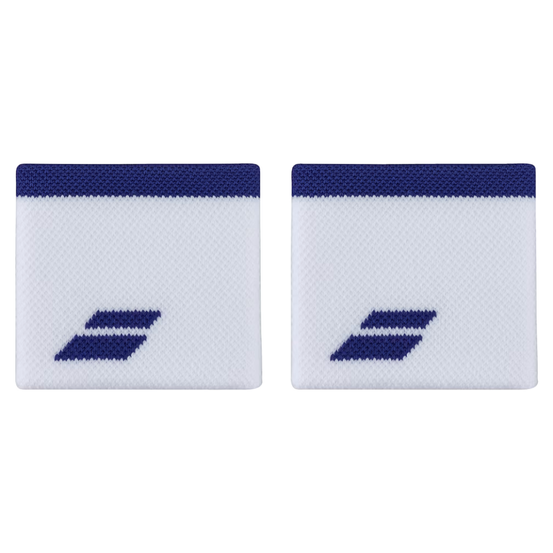 Poignets Éponge Babolat Logo Blanc/Bleu x2