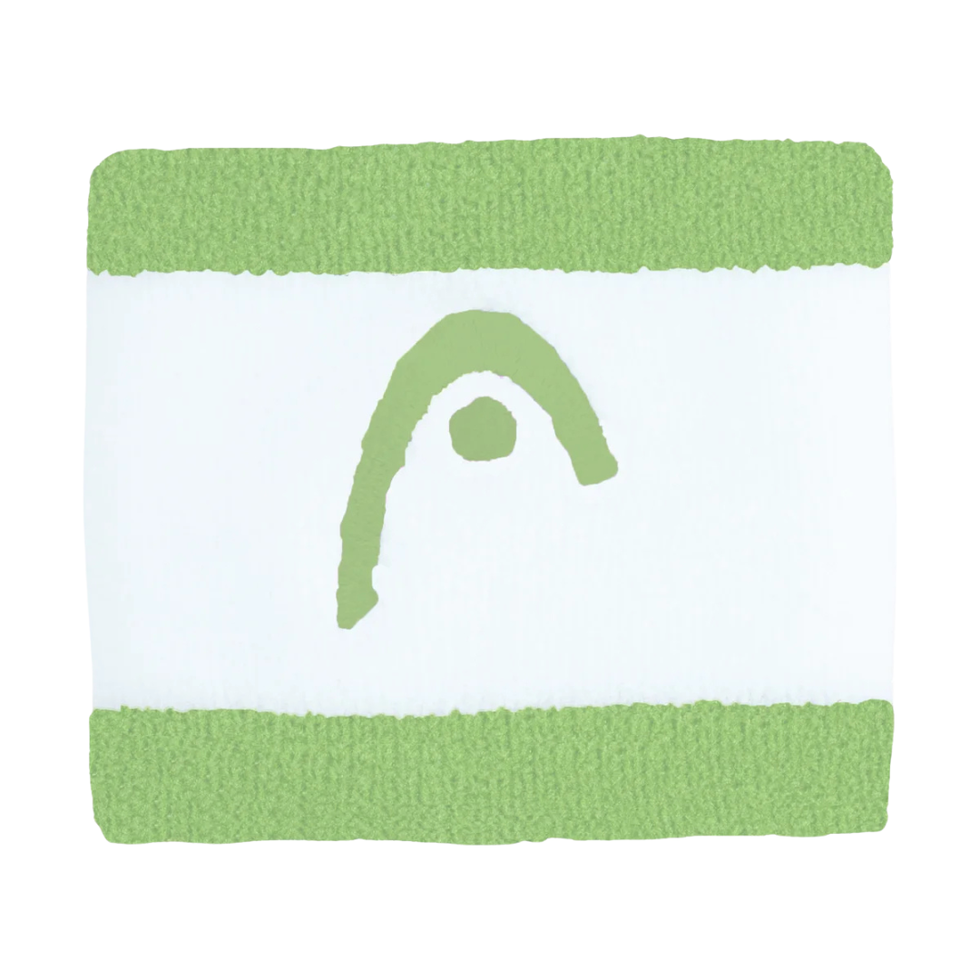 Poignets Éponge Head 2.5" Striped  Vert/Blanc x2