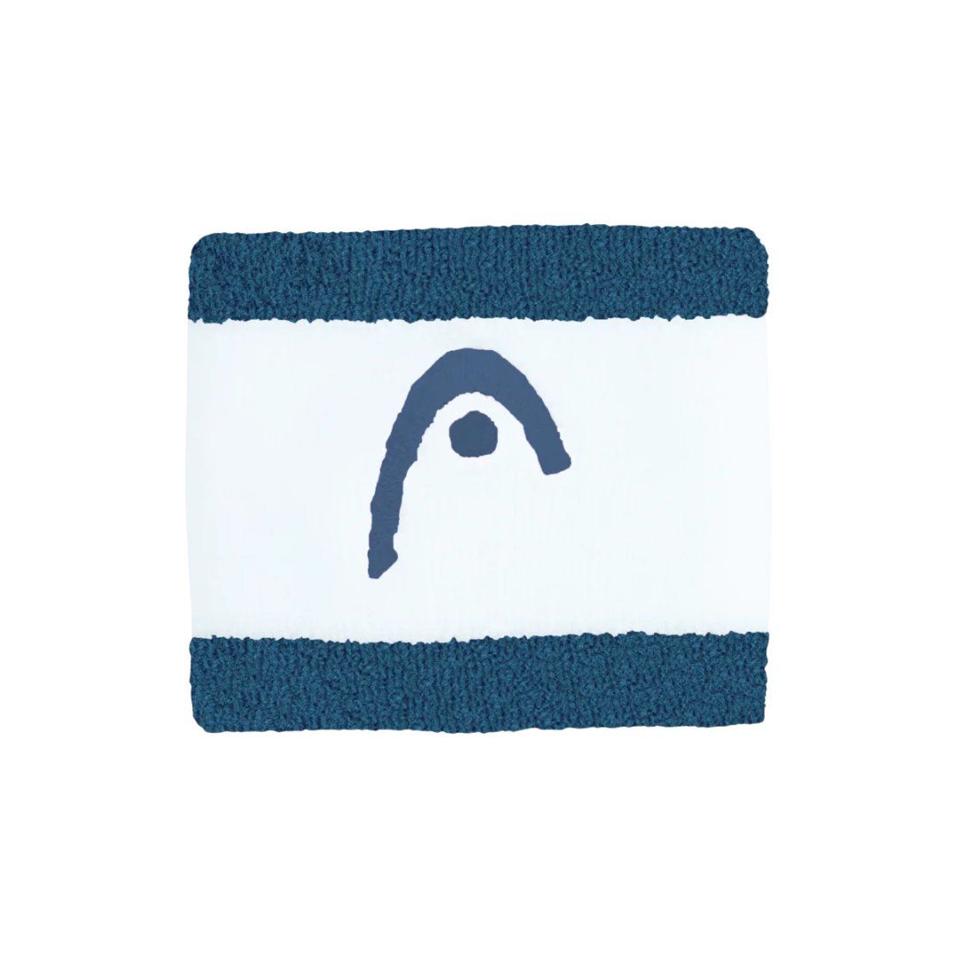 Poignets Éponge Head 2.5" Striped Blanc/Bleu Marine x2
